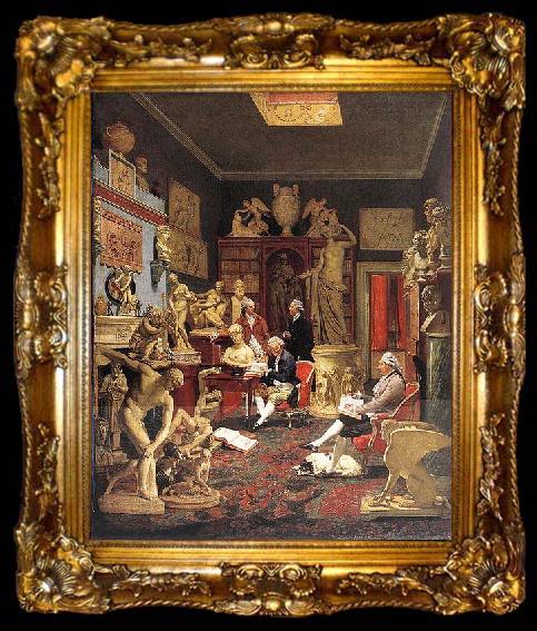 framed  Johann Zoffany Charles Towneley and friends in his library,, ta009-2