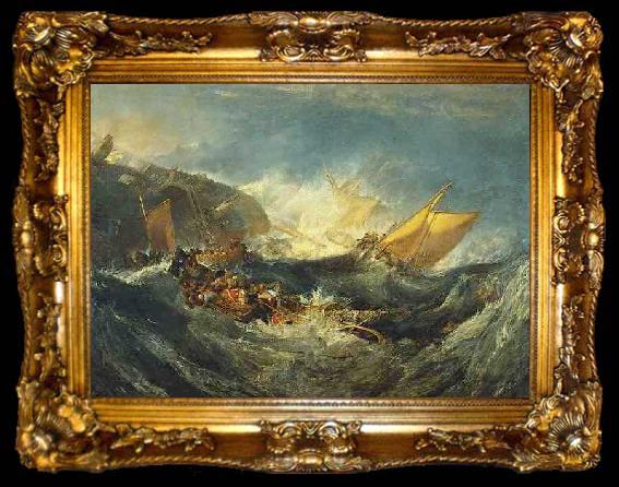 framed  Joseph Mallord William Turner The shipwreck of the Minotaur,, ta009-2