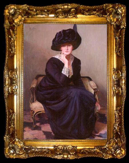 framed  Lilla Cabot Perry The Black Hat,, ta009-2