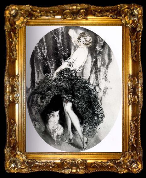 framed  Louis Lcart Beak Silky Dog, ta009-2