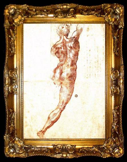 framed  Michelangelo Buonarroti Study for a Nude, ta009-2