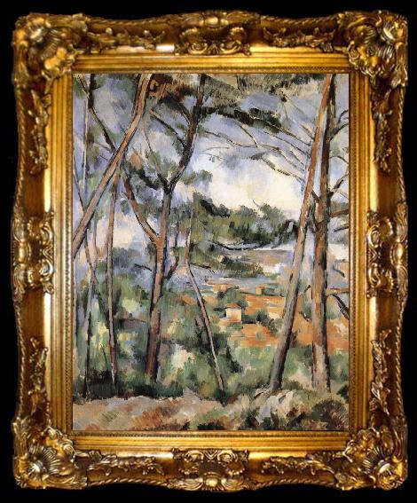 framed  Paul Cezanne solitary river plain, ta009-2