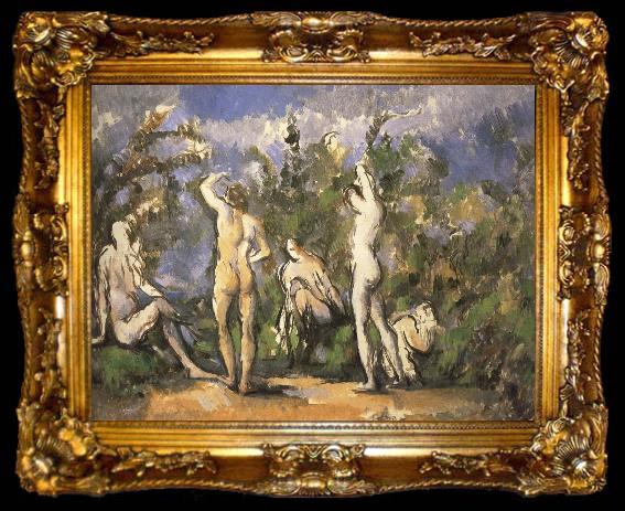 framed  Paul Cezanne were five men and Bath, ta009-2