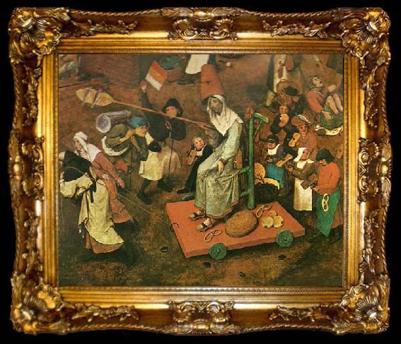 framed  Pieter Bruegel detalj fran fastlagens strid med fastan, ta009-2