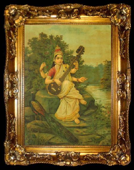 framed  Raja Ravi Varma Saraswati, ta009-2