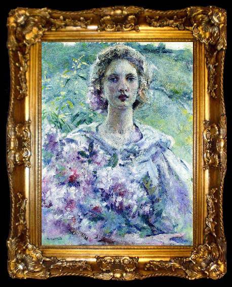 framed  Robert Reid Girl with Flowers, ta009-2