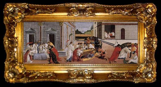 framed  Sandro Botticelli Nobilo St. Maas three miracles, ta009-2