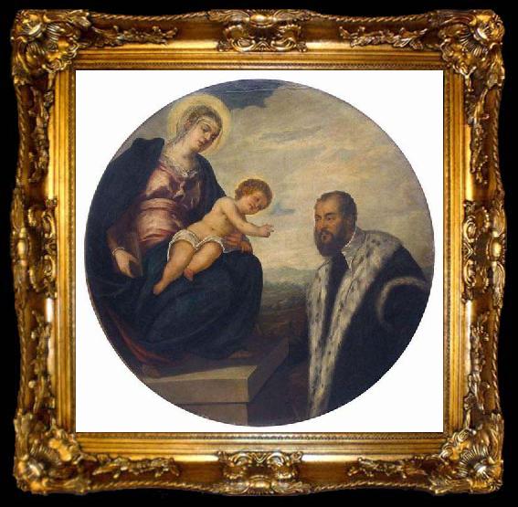 framed  Tintoretto Madonna with Child and Donor,, ta009-2