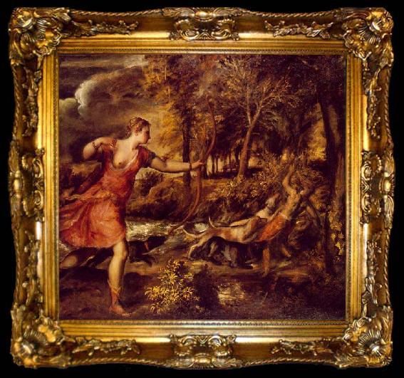 framed  Titian The Death of Actaeon., ta009-2