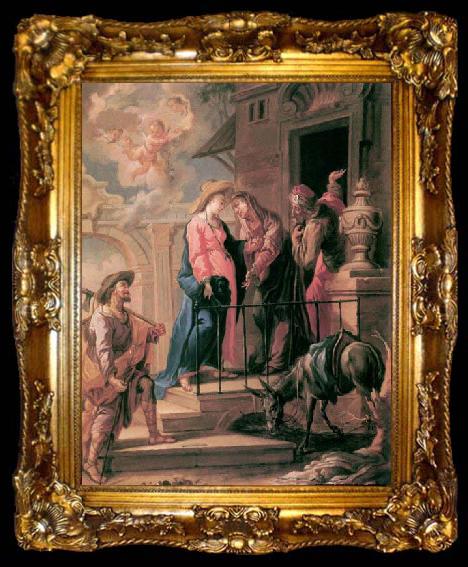 framed  UNTERBERGER, Michelangelo Visitation - Oil on canvas, ta009-2