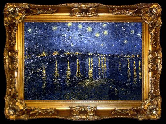 framed  Vincent Van Gogh Starry Night Over the Rhone, ta009-2