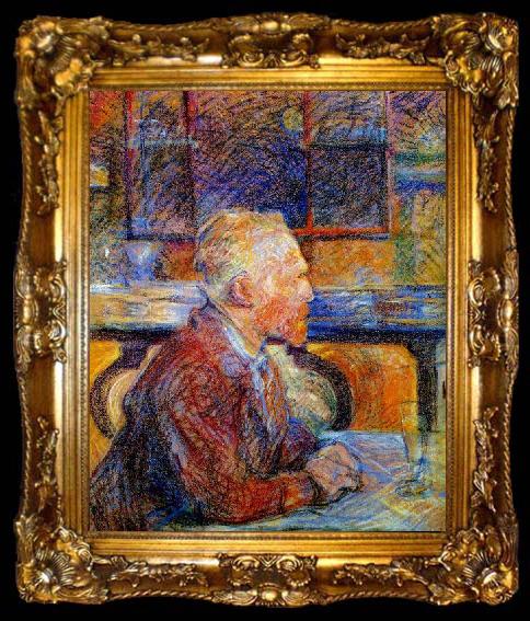 framed  Vincent Van Gogh Vincent van Gogh, pastel drawing by Henri de Toulouse Lautrec, ta009-2