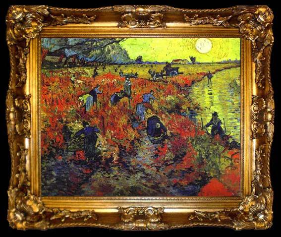 framed  Vincent Van Gogh The Red Vineyard, ta009-2