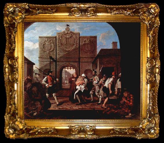 framed  William Hogarth The Gate of Calais, ta009-2