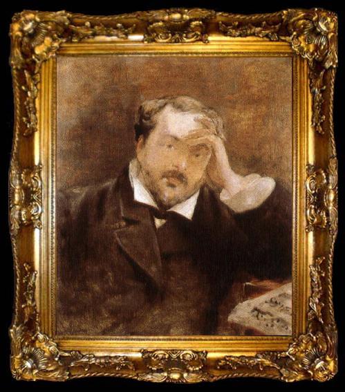 framed  george moore painted in 1881 by edouard manet, ta009-2