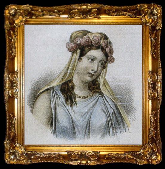 framed  rameau sophie arnould one of the most celebyated french opera sing ers of rameau s time., ta009-2