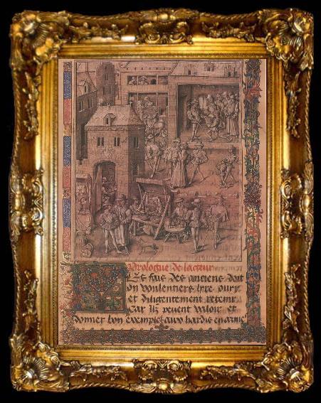framed  unknow artist bild av en stad fran senare delen av 1400 talet, ta009-2