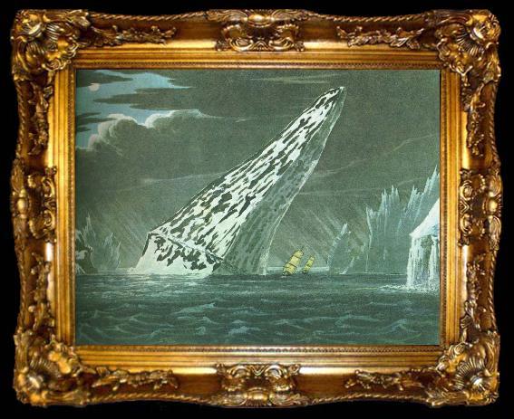 framed  william r clark da fohn ross sokte efter norduastpassagen 1818 motte han sadana har isberg i baffinbukten, ta009-2
