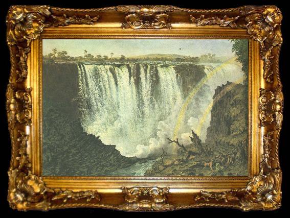 framed  william r clark ett av livingstones storsta ognblick i afrka var da han i november 1855 upptackte victoria fallen i zambeiftoden, ta009-2