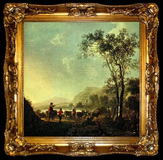 framed  Aelbert Cuyp bergigt landskap, ta009-2