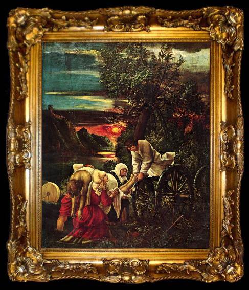 framed  Albrecht Altdorfer Floriansfolge, Szenen zur Legende des Hl. Florian, Szene: Gefangennahme des Hl. Florian, Detail, ta009-2