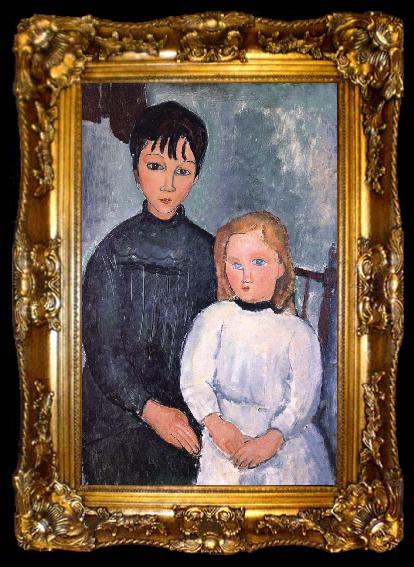 framed  Amedeo Modigliani Iwo cbidren, ta009-2