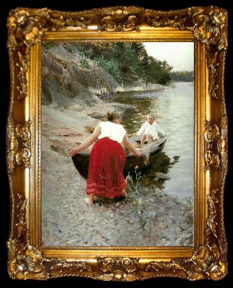 framed  Anders Zorn femme au jupon rouge, ta009-2