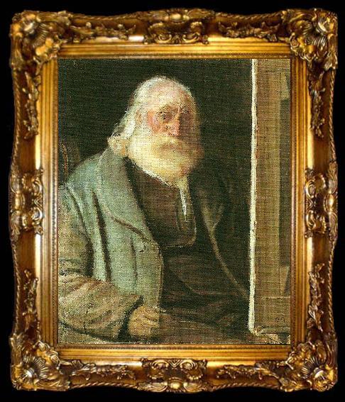 framed  Anna Ancher kyhn i sit atelie, ta009-2