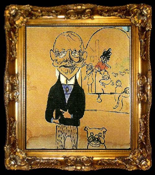 framed  Carl Larsson sjalvportratt karikatyr, ta009-2