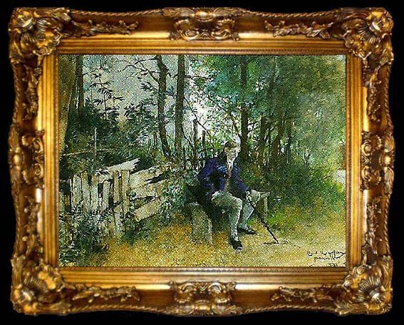 framed  Carl Larsson ung man i park, ta009-2