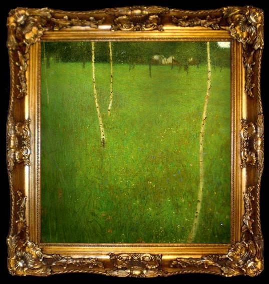 framed  Gustav Klimt bondgard med bjorkar, ta009-2