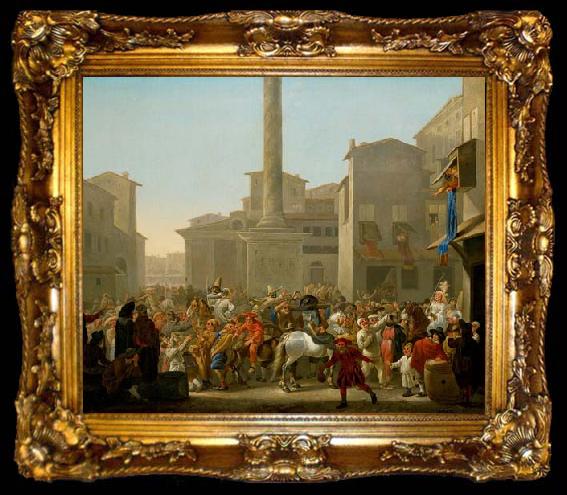 framed  Johannes Lingelbach Carneval in Rom, ta009-2