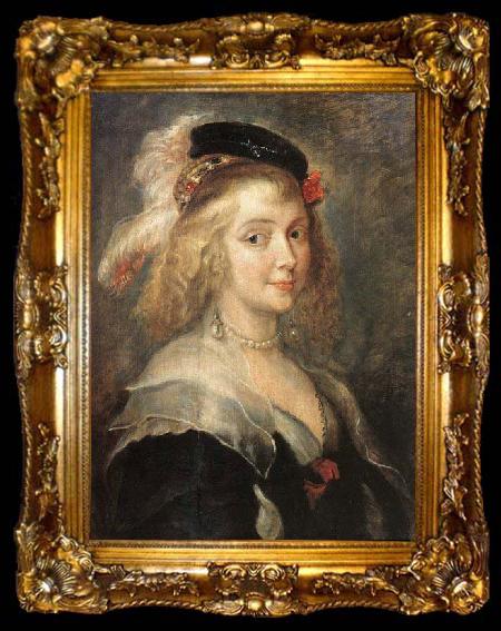 framed  RUBENS, Pieter Pauwel Portrait of Helena Fourment, ta009-2