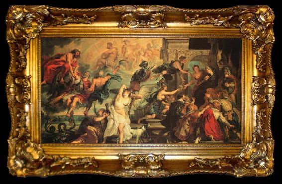 framed  RUBENS, Pieter Pauwel The Apotheosis of Henry IV and the Proclamation of the Regency of Marie de Medicis on May, ta009-2