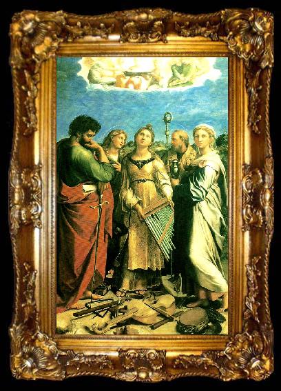 framed  Raphael st. cecilia with ss. paul, john the evangelist, augustine and mary magdalen, ta009-2