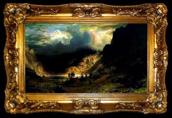 framed  Albert Bierstadt Storm in the Rocky Mountains Mt Rosalie, ta009-2