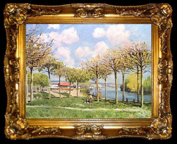 framed  Alfred Sisley Die Seine bei Bougival, ta009-2