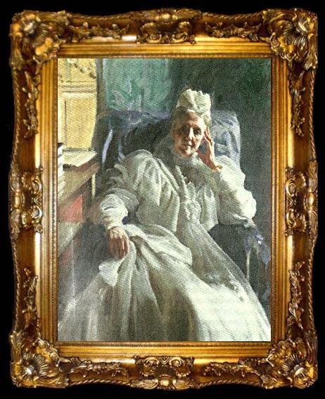 framed  Anders Zorn drottning sofia pa aldre dar, ta009-2