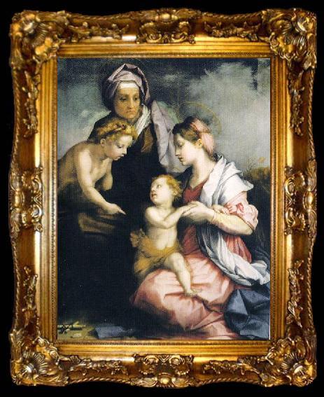 framed  Andrea del Sarto Madonna col Bambino, Santa Elisabetta e San Giovannino, ta009-2