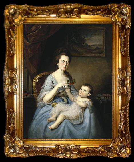 framed  Charles Willson Peale Mrs. David Forman and Child, ta009-2