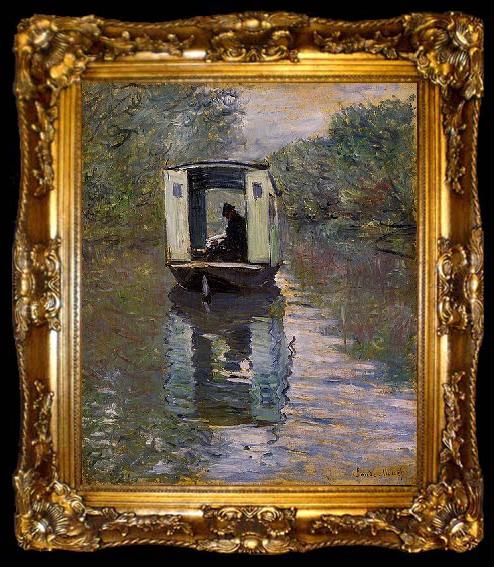 framed  Claude Monet Le Bateau-atelier, ta009-2