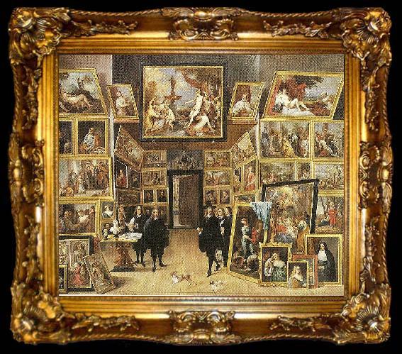 framed  David Teniers the Younger Die Galerie des Erzherzogs Leopold Wilhelm in Brussel, ta009-2