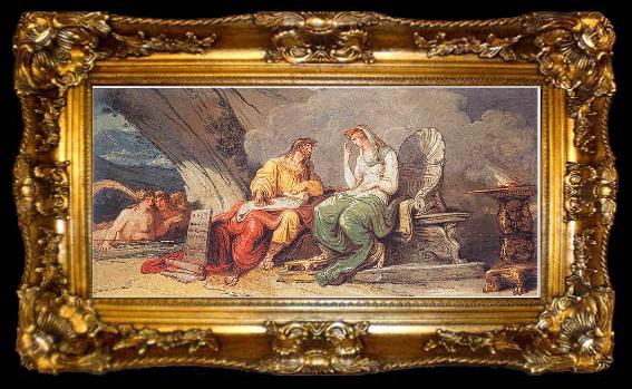 framed  Felice Giani Numa Pompilio riceve dalla ninfa Egeria le leggi di Roma, ta009-2