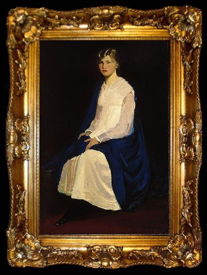 framed  George Luks Portrait of a Young Girl (Antoinette Kraushaar), ta009-2