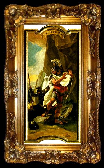framed  Giovanni Battista Tiepolo konsul lucius brutus dod och hannibal igenkannande hasdrubals huvud, ta009-2