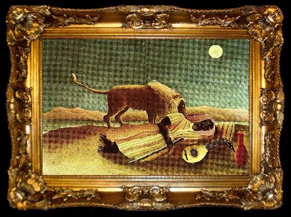 framed  Henri Rousseau sovande zigenarkvinna, ta009-2
