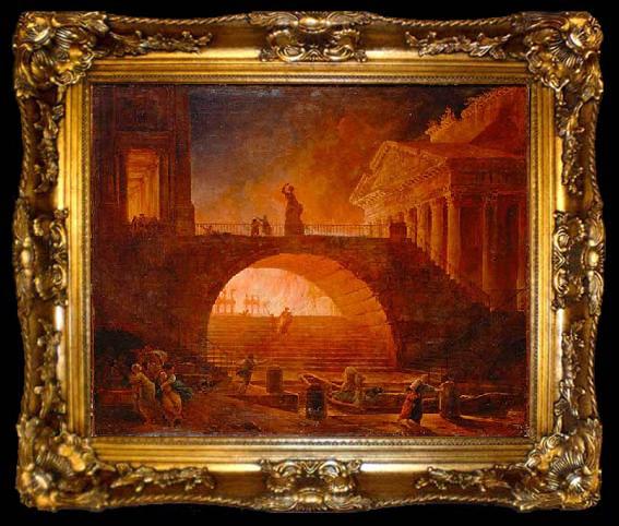 framed  Hubert Robert The Fire of Rome, ta009-2