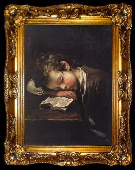 framed  Jean Baptiste Greuze la petit paresseux, ta009-2