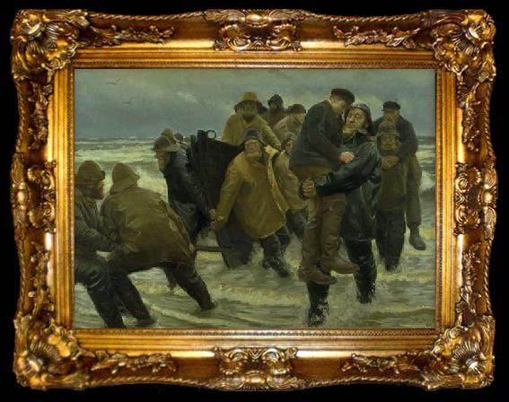 framed  Michael Ancher A Crew Rescued, ta009-2