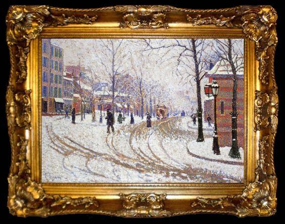 framed  Paul Signac snow boulevard de clichy pa ris, ta009-2